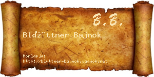 Blüttner Bajnok névjegykártya
